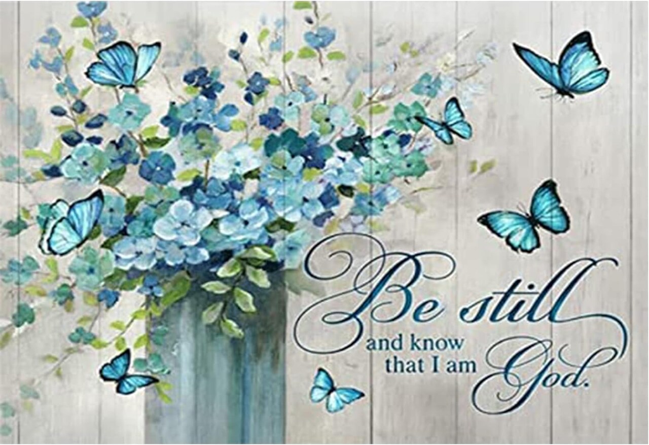 Diamond Painting Kits for Adults and Kids, Blutterfly Flower God Diamond Art Craft Paint with Full Round Drill for Wall Decor 16 × 12 Inch